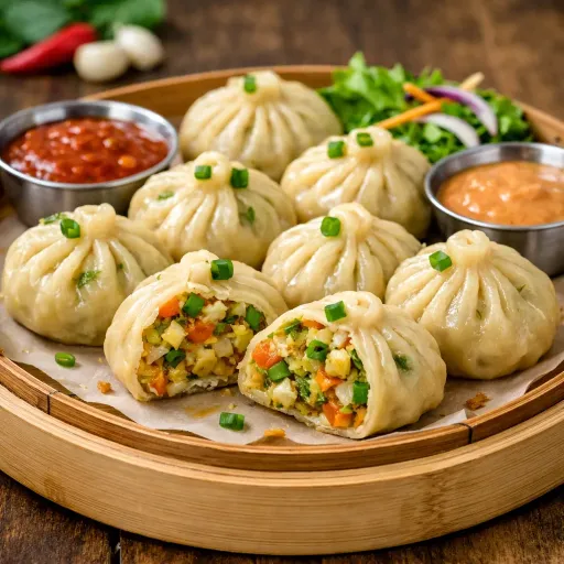 Steamed Momo Veg - Half Tray